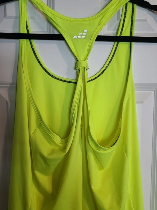 bcg Neon Lime Racerback Tank with Knotted Back Detail - Picture 4 of 5